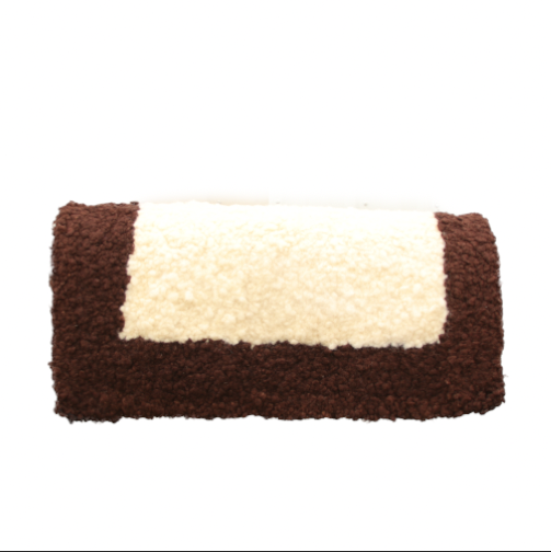 White with Brown Trim Wool Pad